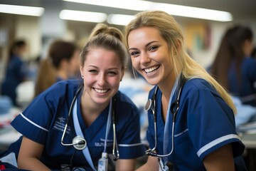 "Die Zukunft der Krankenpflege: Junge Auszubildende auf dem Weg zur Pflege-Exzellenz."