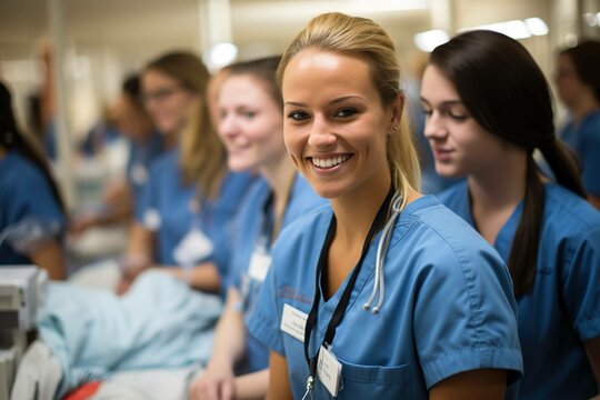 "Die Zukunft der Krankenpflege: Junge Auszubildende auf dem Weg zur Pflege-Exzellenz."