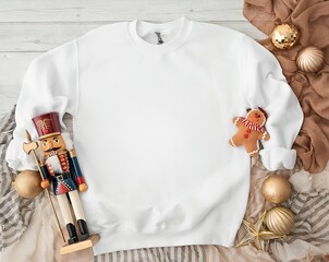 White Sweater Mockup Gildan 18000 Mockup Gildan Christmas Sweatshirt Mockup Model Mockup Stock Photography SVG Mockup JPG Descarga digital
