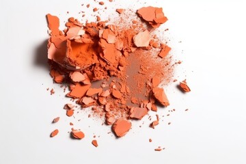 Crushed orange blush eyeshadow broken make up