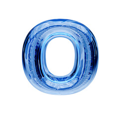 Blue ice symbol. letter o