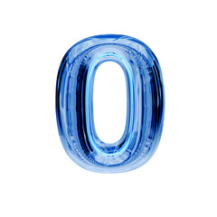 Blue ice symbol. number 0