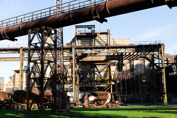View of old closed metallurgical factory in Ostrava city, Czech Republic..