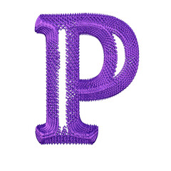 Symbol made of purple dollar signs. letter p - obrazy, fototapety, plakaty