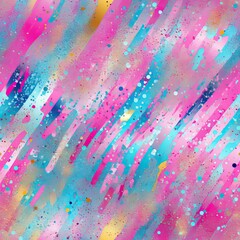 Trendy retro holographic glittering background. Wavy swirl seamless pattern. Glitter textured brush strokes and stripes. Beautiful girlie galaxy. 90s and 80s aesthetic