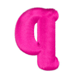 Pink fur symbol. letter q