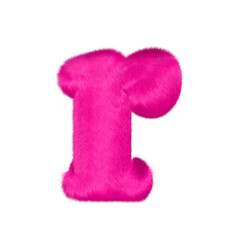 Pink fur symbol. letter r