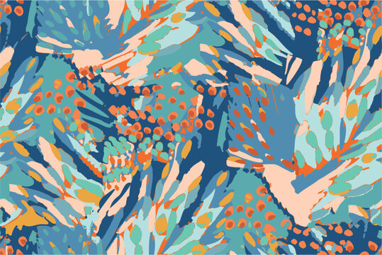 Summer floral pattern, tropical leaves pattern perfect for textiles and decoration