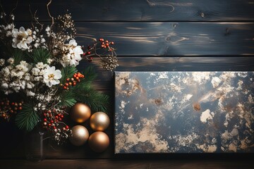 christmas composition background and copy space, generative ai