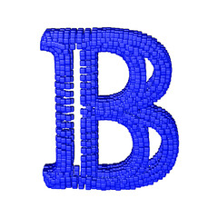 Symbol made of blue cubes. letter b