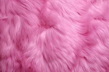 Pink soft plush fur background. Coral fluffy fabric coat. Texture of pastel pink shaggy fur. Wool texture. Winter fashion concept