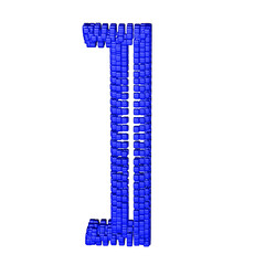 Symbol made of blue cubes