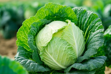 A good harvest of cabbage. Cultivation of cabbage. Farm and field. Harvested agricultural crops.