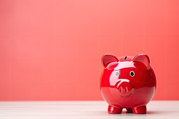 Pig piggy bank on a bright background with space