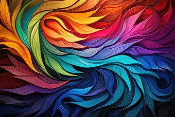 A multicolored background with wavy lines. AI image.
