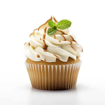 Cupcake Professional Studio Shot Isolated on Clear Background, Food Photography, Generative AI
