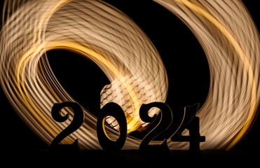 Siluet 2024 abstract background.New year concept.