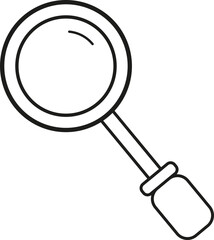 Silhouette of a minimalist magnifying glass