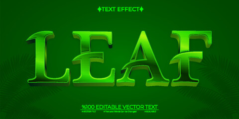 Leaf Editable Vector 3D Text Effect