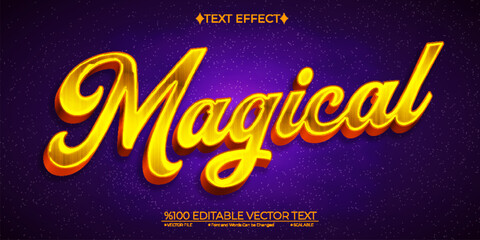 Gold Magical Editable Vector 3D Text Effect