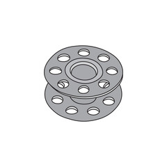 Kids drawing Cartoon Vector illustration bobbin Isolated on White Background