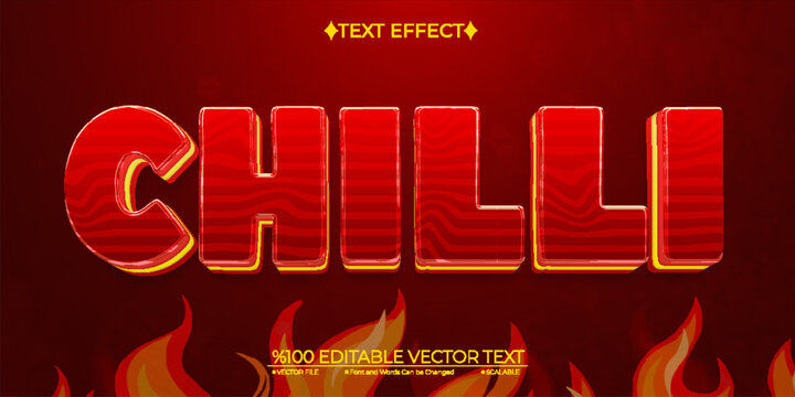 Mexican Chilli Editable Vector 3D Text Effect