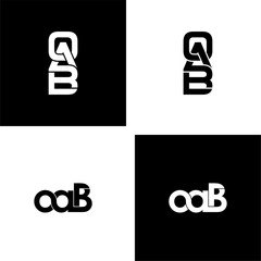 oab typography letter monogram logo design set