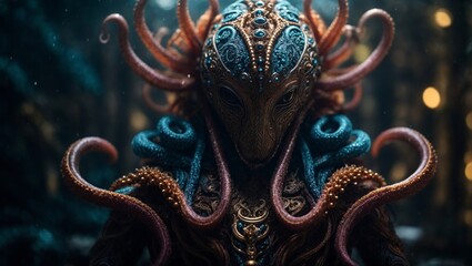Naklejka premium Eldritch Enigma: The Mysterious Alien