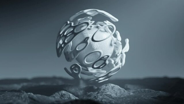 Sphere Shapes Rotating in a 3D animation