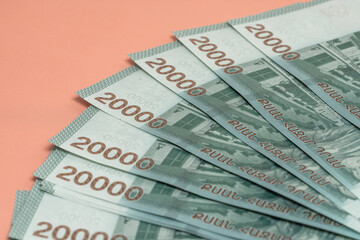 20000 AMD banknotes. Armenian currency. Armenian dram.
Banknotes of the Republic of Armenia.
