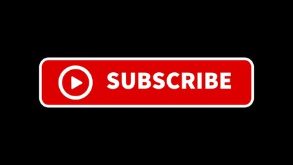 Animation of subscribe button video channel isolated on black background for social media