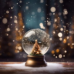 Fototapeta na wymiar Christmas decoration snow globe. Generative AI