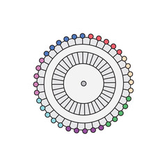 Kids drawing Cartoon Vector illustration pearl needles Isolated on White Background