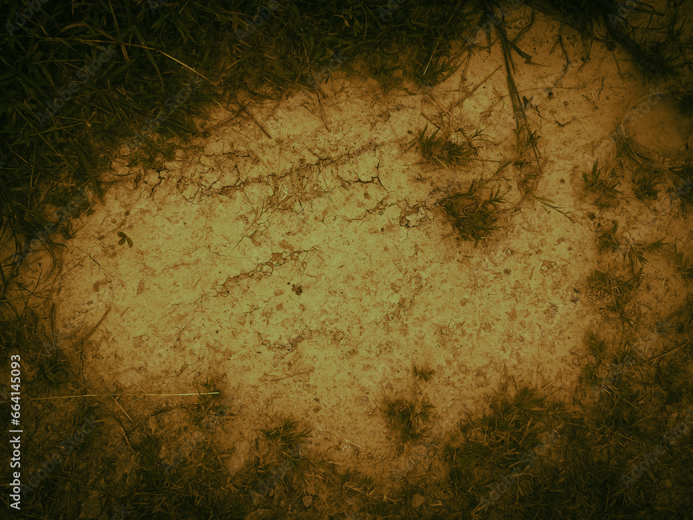Poster dark background grass on the floor with space to put your text