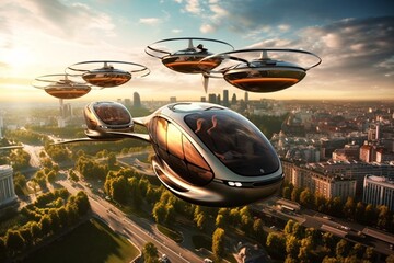 Futuristic air transport. Futuristic spaceship. 3D CG rendering of space ship. 
