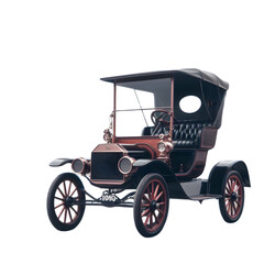 Ford Model T (1908) Illustration Art With a Transparent Background Generative AI.