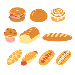 set of kinds of bread