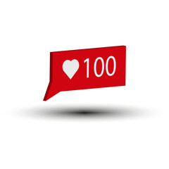 Social media icon like 100. Vector illustration. EPS 10.