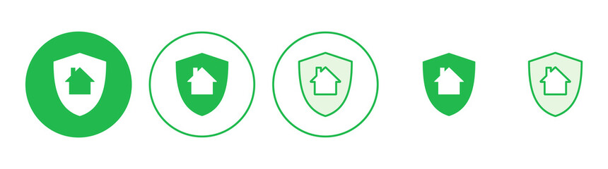 Home insurance icon set. home protection icon