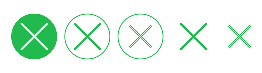 Obraz premium Close icon set. Delete icon vector. cross sign