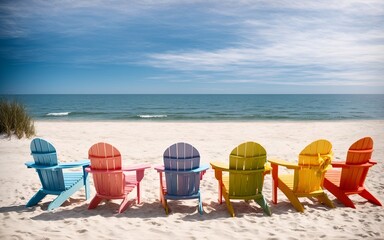 Adirondack Beach Chairs with different colors