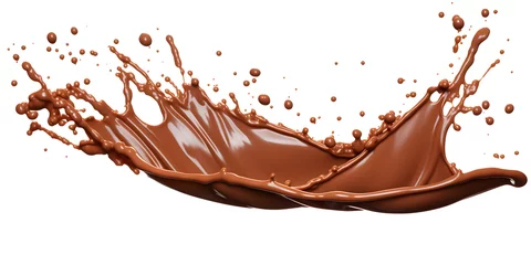Fototapeten chocolate splash isolated on white background © sam