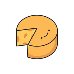 Cheese icon in flat style isolated on white background. Vector illustration.