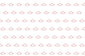 Digital png illustration of red pattern of houses on transparent background