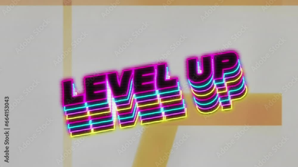 Poster animation of neon fight text banner with shadow effect against countdown on grey background
