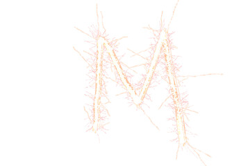 Digital png illustration of white m letter on transparent background