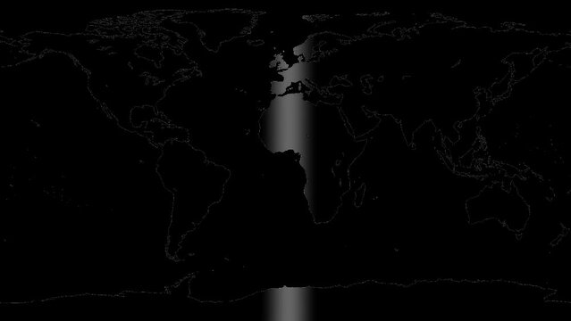 2D HUD World Map scan animation in monchrome
