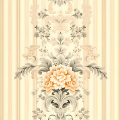 Cream damask Wallpaper