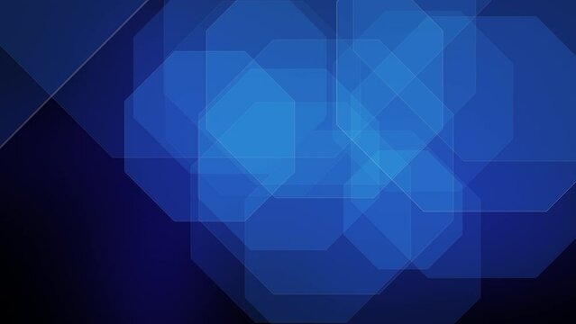 Abstract pattern blue octagons in motion shape original design with contemporary visual. Technology science blue moving octagons form dynamic backdrop with modern composition