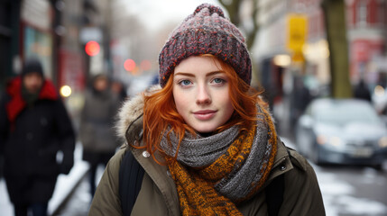 Young Redhead Winter Model